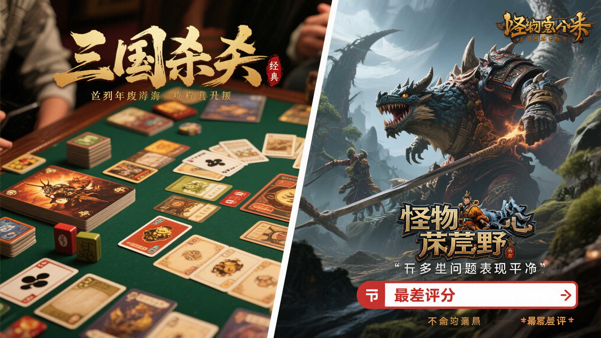 《三国杀》口碑攀升,《怪物猎人:荒野》成差评焦点