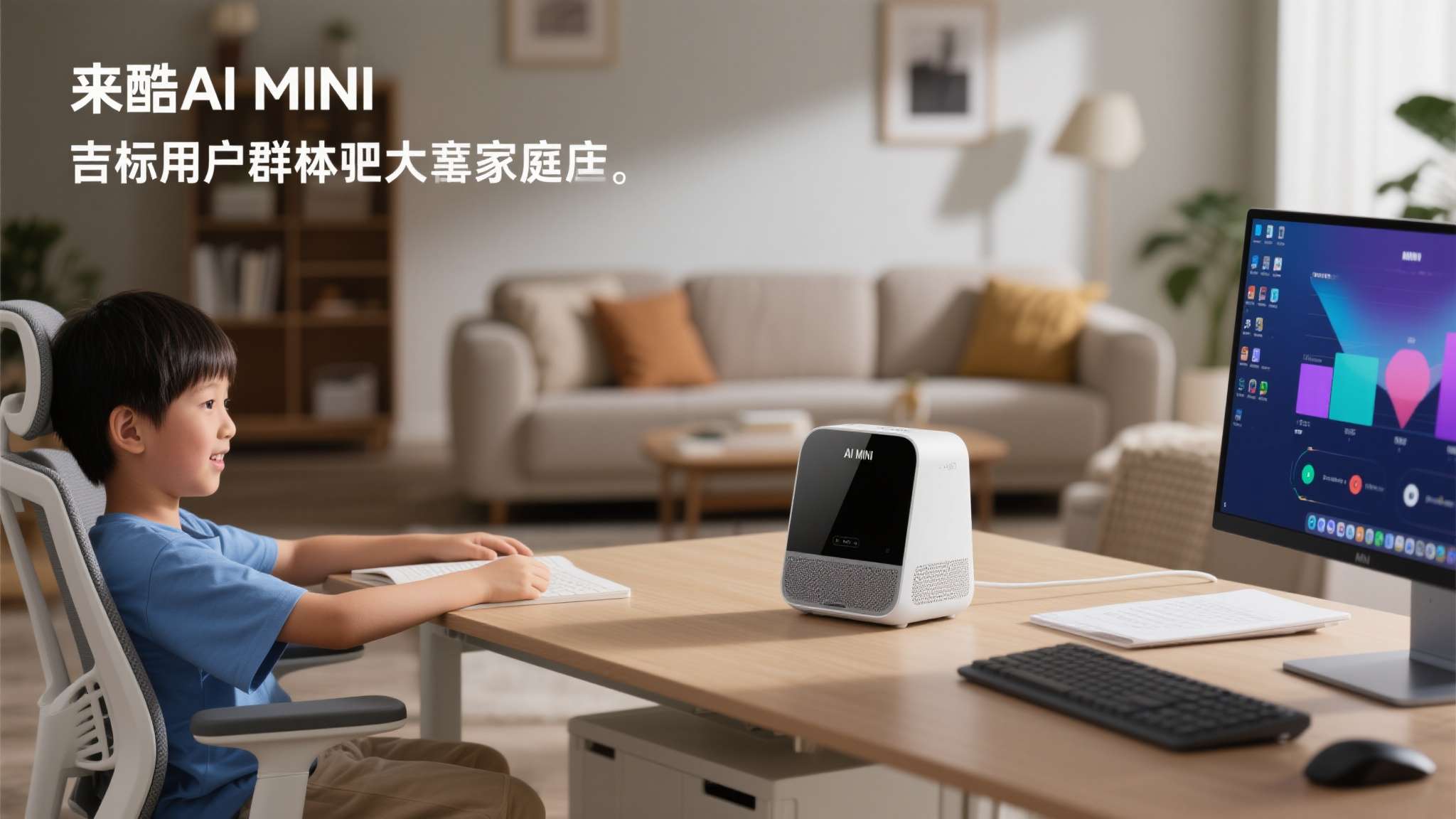 来酷AI MINI的目标用户群体相当广泛。家庭用户可以将其作为客厅影音中心或孩子
